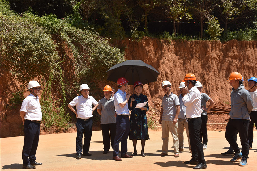 區(qū)管委會(huì)副主任萬(wàn)紅梅現(xiàn)場(chǎng)調(diào)度聯(lián)博二期江變廠房項(xiàng)目