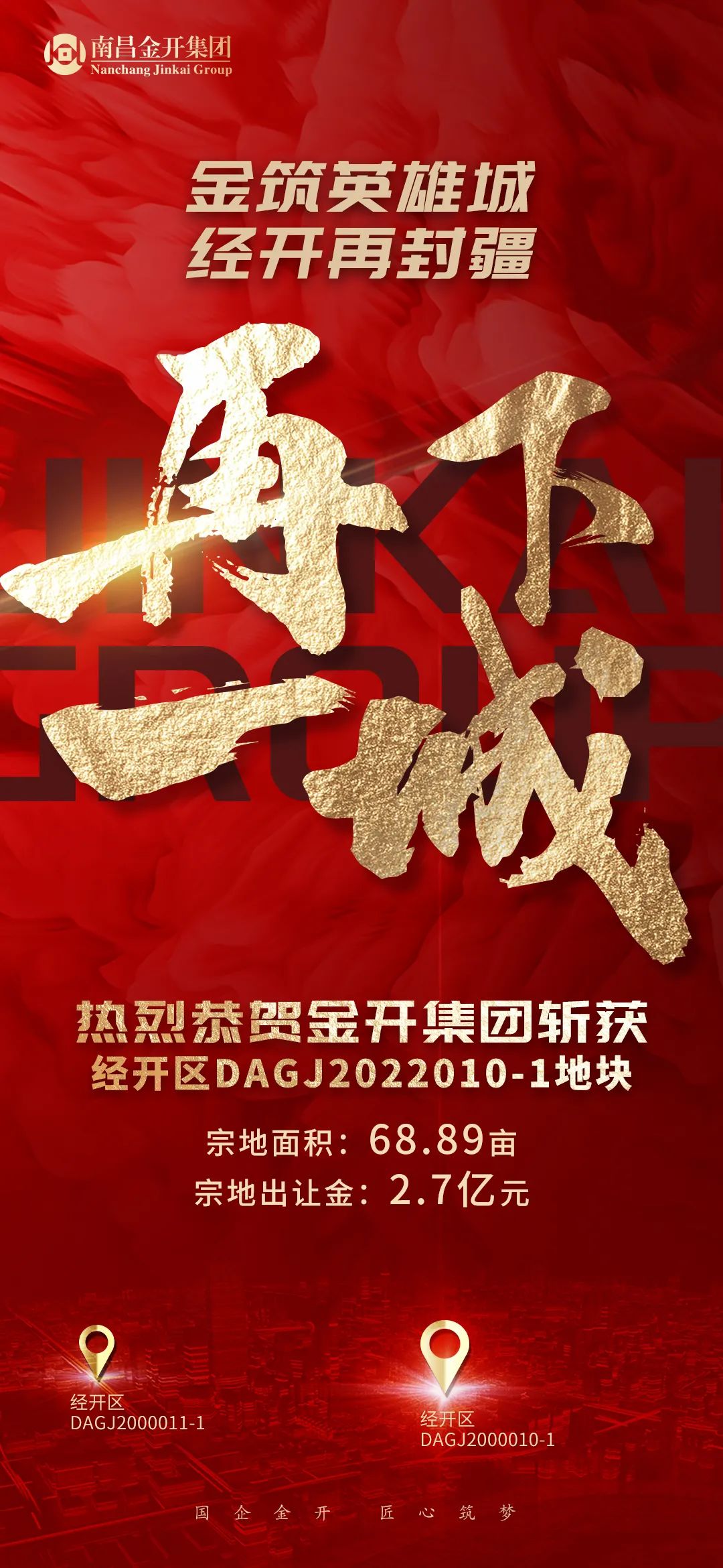 喜報(bào)！金開(kāi)集團(tuán)2.7億再次成功摘地